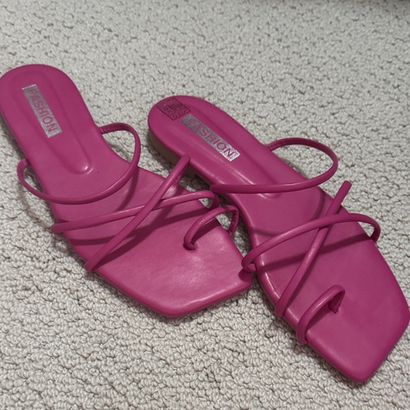 Fashion Pink Strappy Sandals - Picture 1 of 4